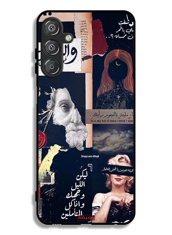 Tolwak Samsung Galaxy F15 5G Protective Case Cover Arabic Quotes And Cut Faces - Image 1