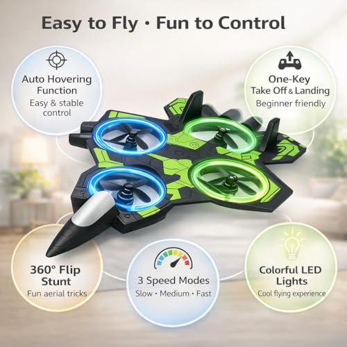 Shopsero Remote Control Jet Drone with LED Lights and Controller - Image 5