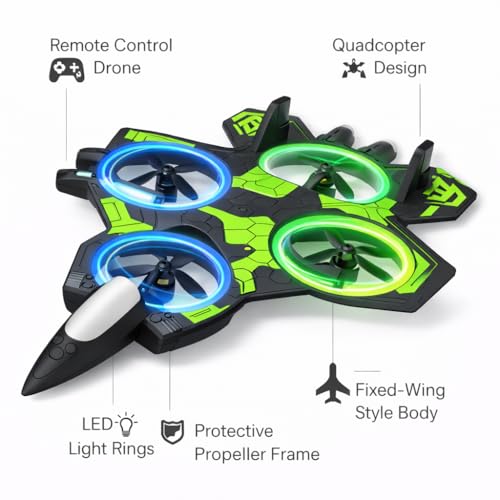 Shopsero Remote Control Jet Drone with LED Lights and Controller - Image 3