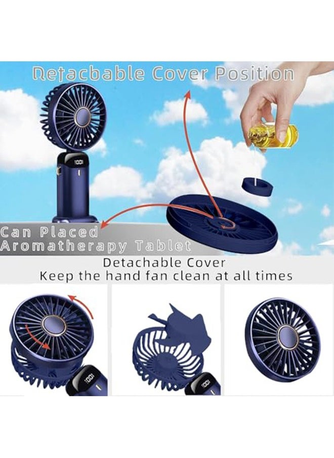 DMG TECH Mini Handheld Fan,Foldable Mini Fan,Portable Personal Fan,90° Adjustable,USB Rechargeable  - Image 2