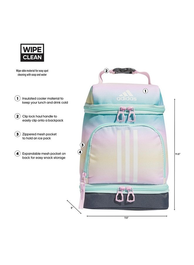 adidas Excel Bags, Lunch Cooler with Zipper, Pocket for Ice Pack, and Clip, Temperature Control Insulation, Gradient Flash Aqua/Orchid Fusion Purple, One Size - Image 2
