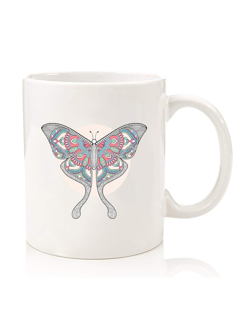 Theodor Premium Quality Two Sided Printed Coffee Mug Tea Cup For Home Office, Kids Men Women Buterfly - Image 1