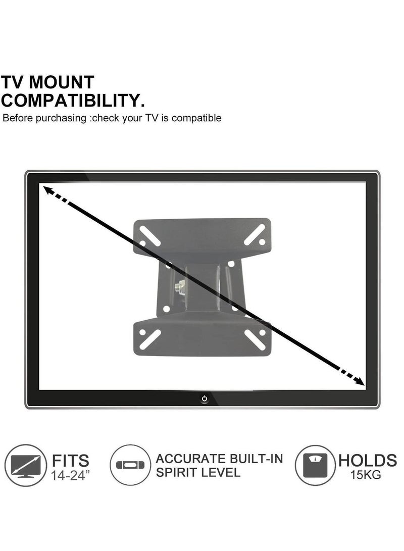 Universal Rotating Swivel Tilting LCD Monitor TV Bracket Wall Mount for Samsung, Sony, LG, Sharp, Haier, Toshiba,Element, TCL, Westinghouse 14 15 17 19 22 24 Inch, Plasma, LCD, LED, TV Monitors - Image 4