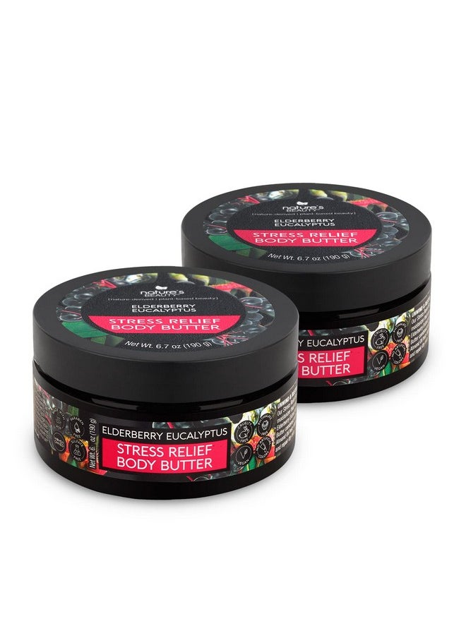 Nature's Beauty Nature's Beauty Elderberry Eucalyptus Stress Relief Body Butter Multi-Pack - Luxury Moisturizer, Unwind + Restore Your Skin, Made w/Shea Butter, Avocado + Sweet Almond Oil, 6.7 oz (2 Pack)  - Image 1