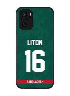Rugged Black Edge Case for Redmi Note 10S / Redmi Note 10 4G, Slim fit Soft Case Flexible thin Cover - Player Name - Liton Das, Jersey Number- 16