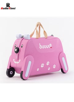RollsTimi  Kid's Doggie Suitcase, Can Be Ridden, Can Sit, Pink  - Image 1