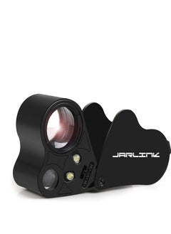 JARLINK 30X 60X Illuminated Jewelers Loupe Magnifier, Foldable Jewelry Magnifier with Bright LED Light for Gems, Jewelry, Coins, Stamps, etc