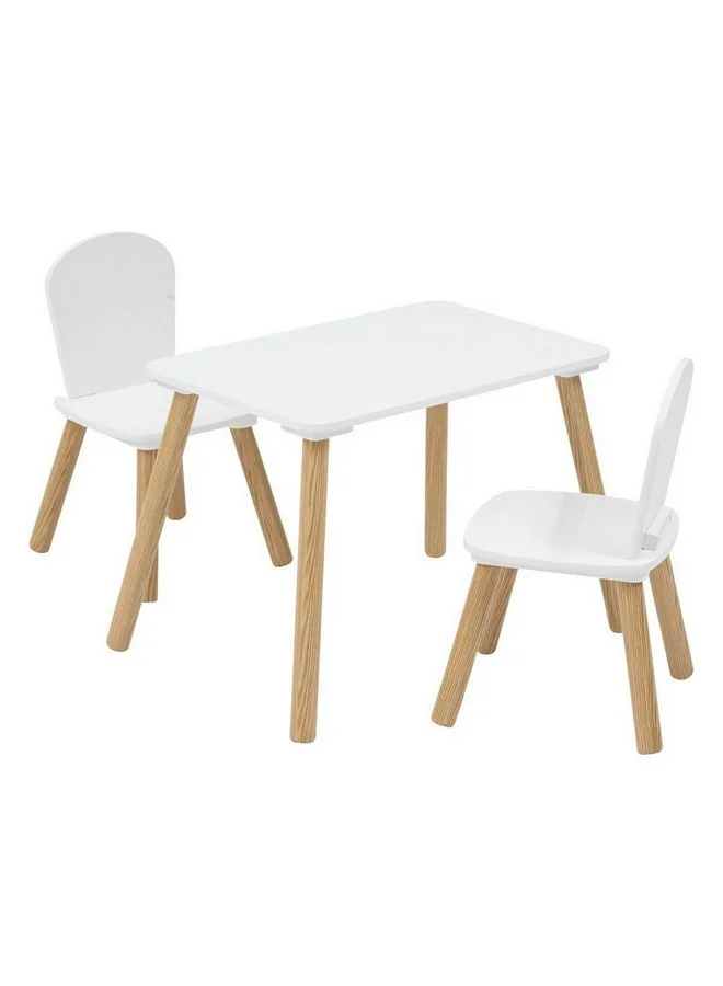 atmosphera 3-Piece Alex Children's Dining Set White and Beige 43 x 58 x 38 cm 205805