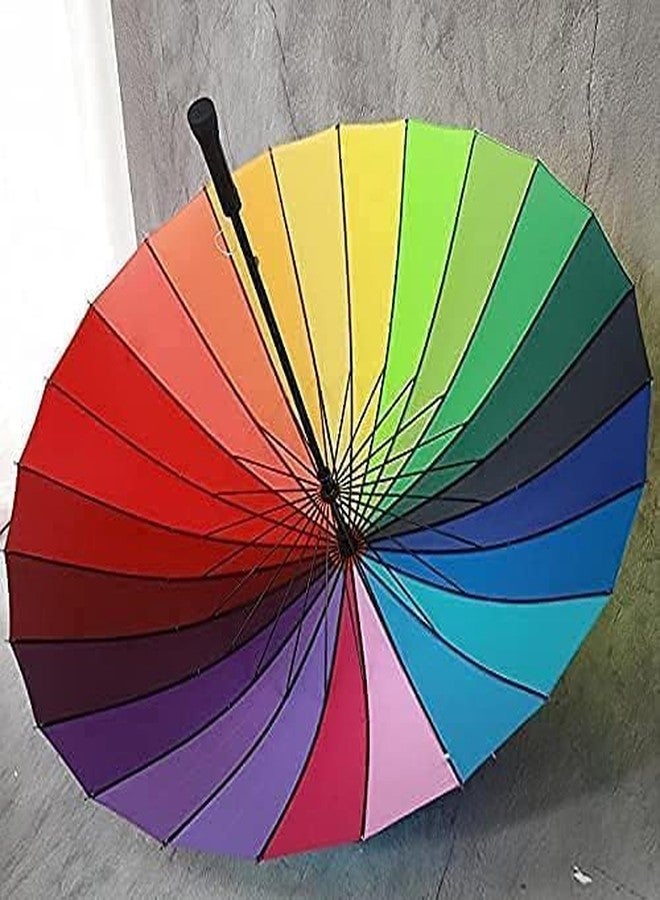 PD GROW Windproof Medium Golf Stick Umbrella with Cover UV Protection Rubber Handle Automatic Open Waterproof for Men, Women and Family - Image 2