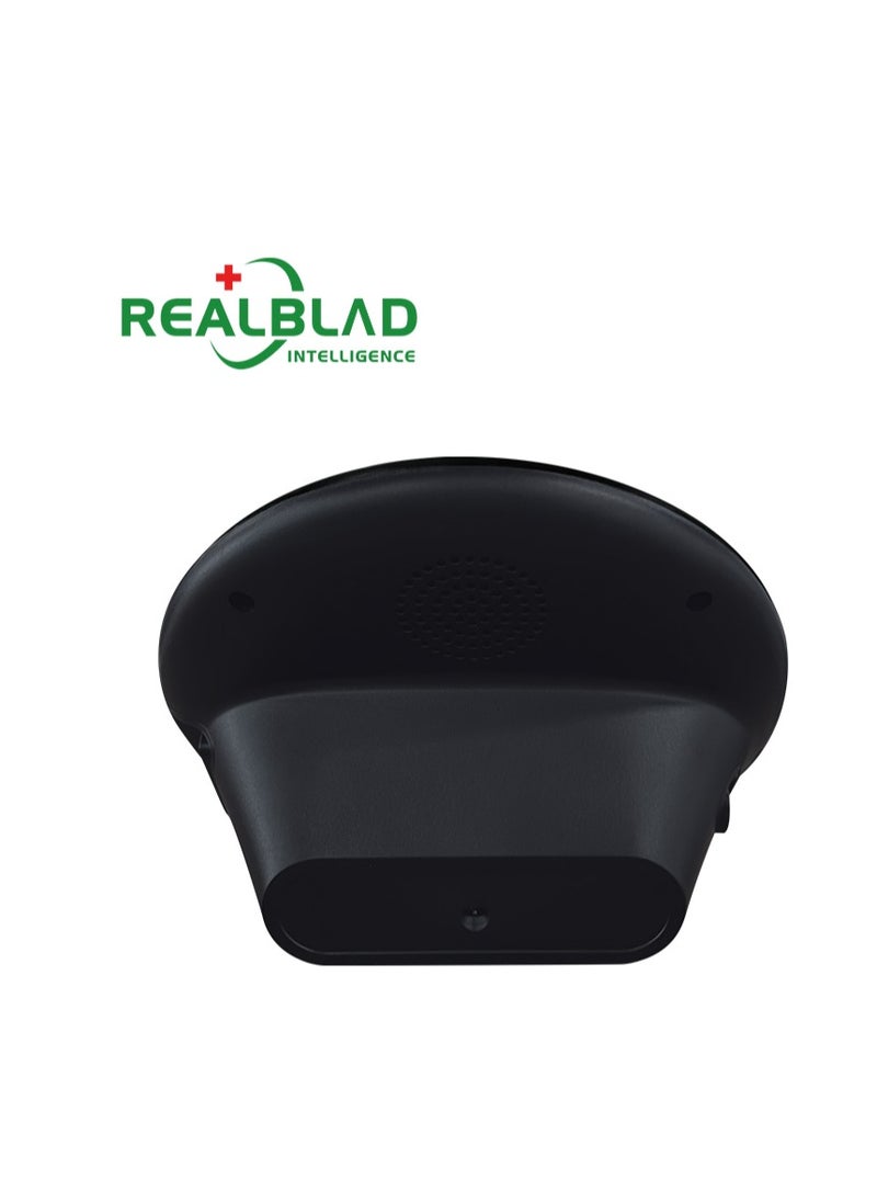 REALBLAD - Blood Pressure Monitor with Mobile App, 3-Color Display, and 360° Surround Arm Band – Perfect Fit for All Arm Sizes, Separate Data Storage (BLACK) - Image 1