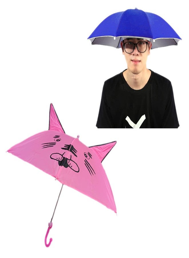 Dark Moon Umbrella for Kids Girls Stylish Kids Umbrella for Boys 5 years Hat & Ear Kids Umbrella Combo (Pack of 2) - Image 1