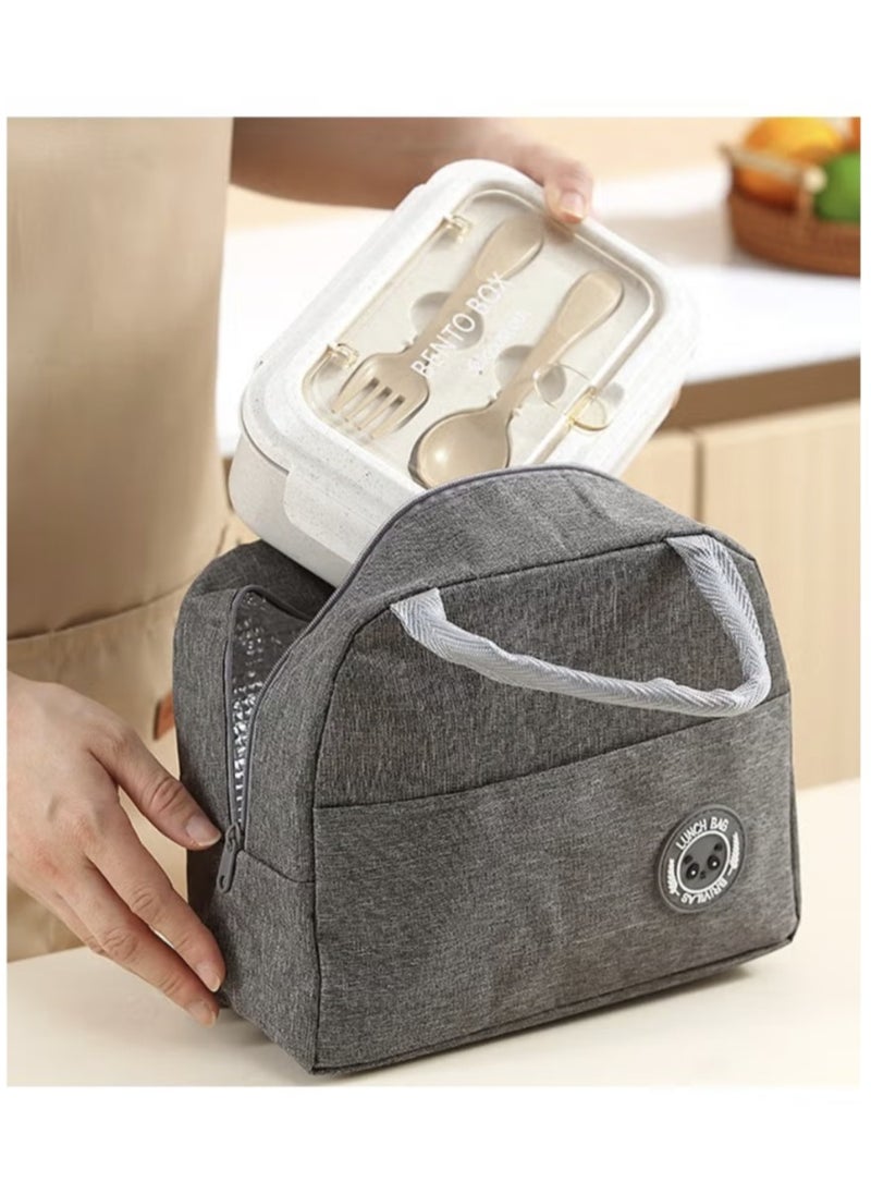 Generic - Five-piece lunch box with soup bowl – made of eco-friendly materials, microwave-safe, and with a short heating time. Food-safe bento box with insulated bag. - Image 1