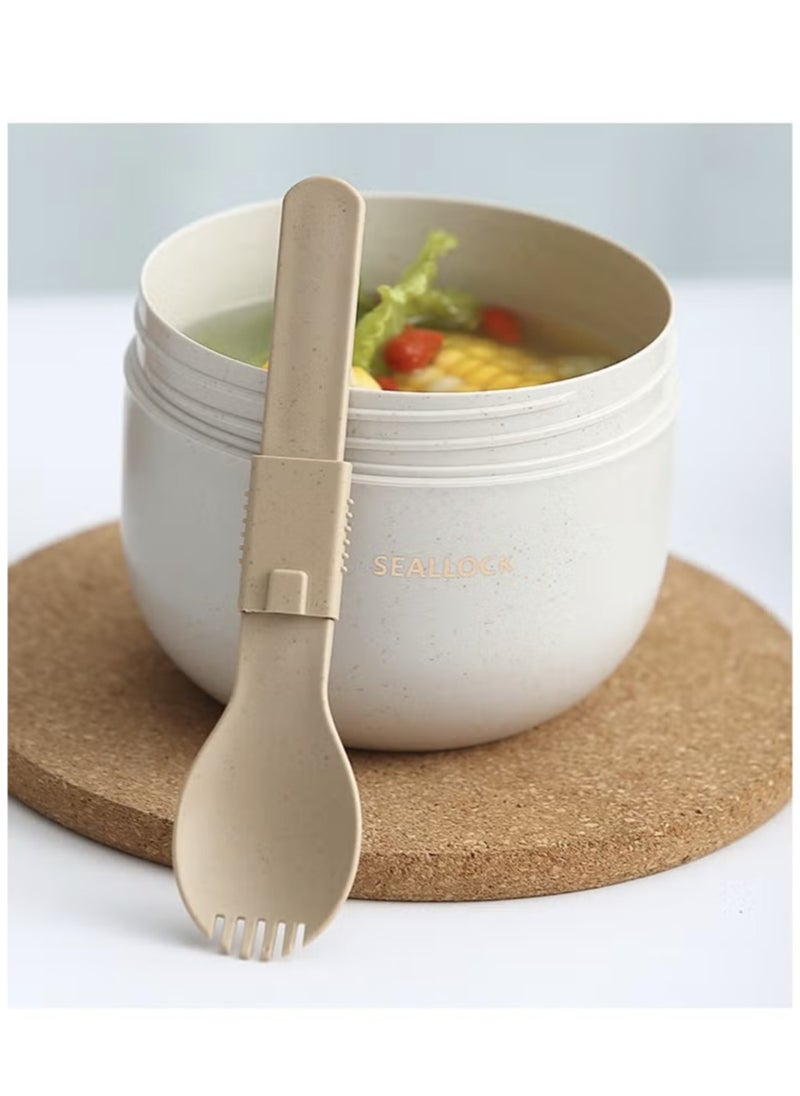 Generic - Five-piece lunch box with soup bowl – made of eco-friendly materials, microwave-safe, and with a short heating time. Food-safe bento box with insulated bag. - Image 1