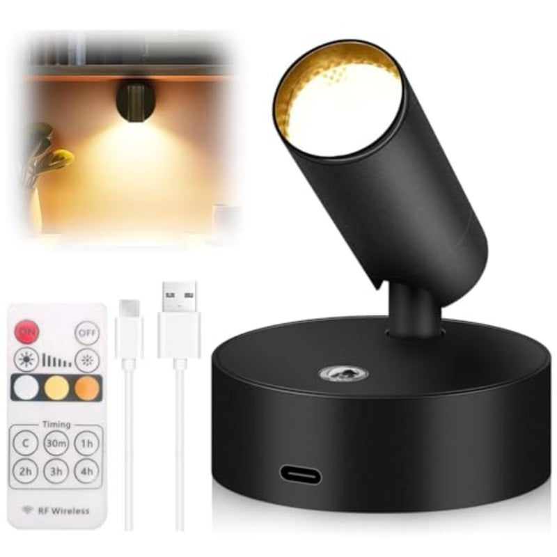 Wireless Spot Wall lights Indoor, اضاءة جدارية Rechargeable Wireless Spotlight with Timer and Dimmable, LED Uplight for Plants/Artwork - Image 1