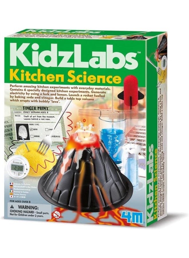 4M KidzLabs Kitchen Science Kit – Perform 6 Fun Experiments Using Everyday Household Items | STEM Educational Activity Set for Kids Ages 8+ | 00-03296 - Image 1