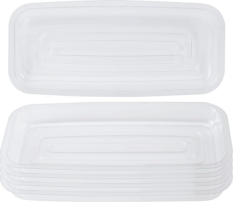 Idyllize Store Rectangular 5 Pieces of 9 by 4 Inch Clear Thick Plastic Heavy Duty Sturdy Plant Saucer Drip Trays for pots, Window Sills and Window Shelf (8.5"x3.5") - Image 1