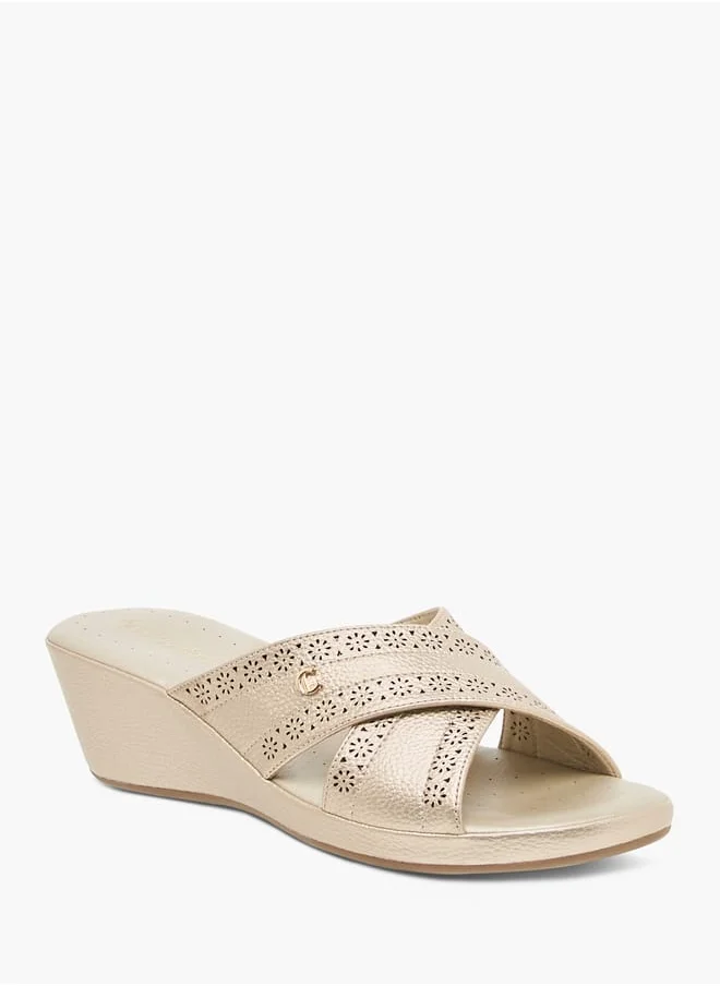 لو كونفورت Lazer Cut Slip-On Sandals