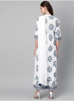 Libas Printed Straight Kurta with Printed Palazzo with Pockets Set by Styli  - Image 4