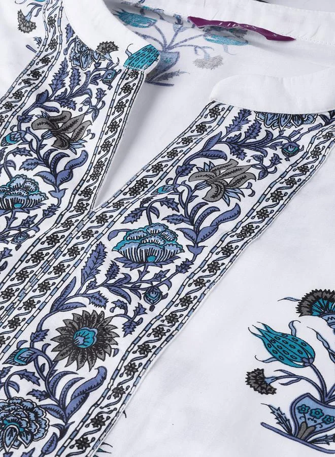 Libas Libas Printed Straight Kurta with Printed Palazzo with Pockets Set