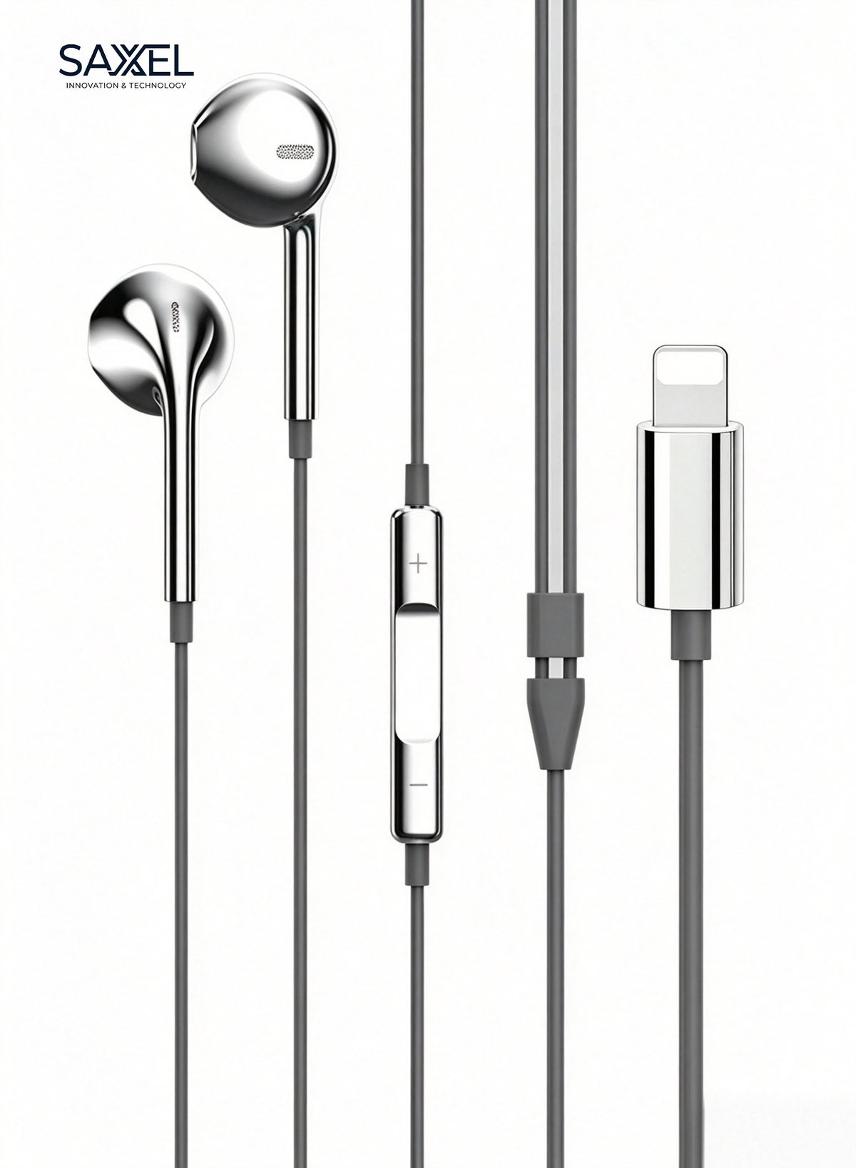 saxel Saxel Mirror Y2k Style Wired Earbuds Lightning Connector Wired Headphones With Mic Control Stereo Metallic Earphones Compatible With iPhone 7 iPhone 14 iPad Ipods Z579D6892C210E60372ADZ
