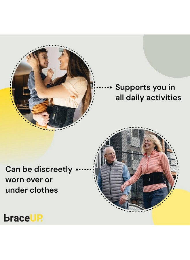 BraceUP BraceUP Back Support Belt for Men and Women - Breathable Waist Lumbar Support Lower Back Brace for Sciatica, Herniated Disc, Scoliosis Lower Back Pain Relief, with Dual Adjustable Straps (XXL)  - Image 3