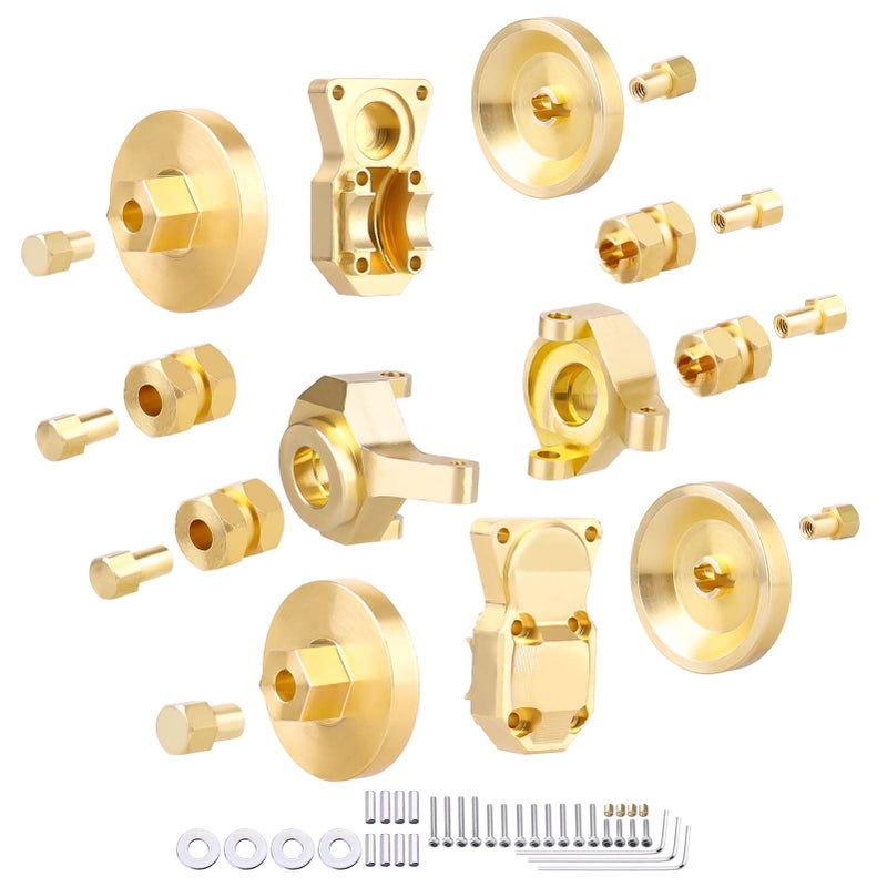 Hobbypark Steering Knuckles Wheel Weights Diff Cover Front Rear Extended 7mm Wheel Hex Hubs Adapters for Axial SCX24 Upgrades Set 124 RC Crawler Car - Image 2