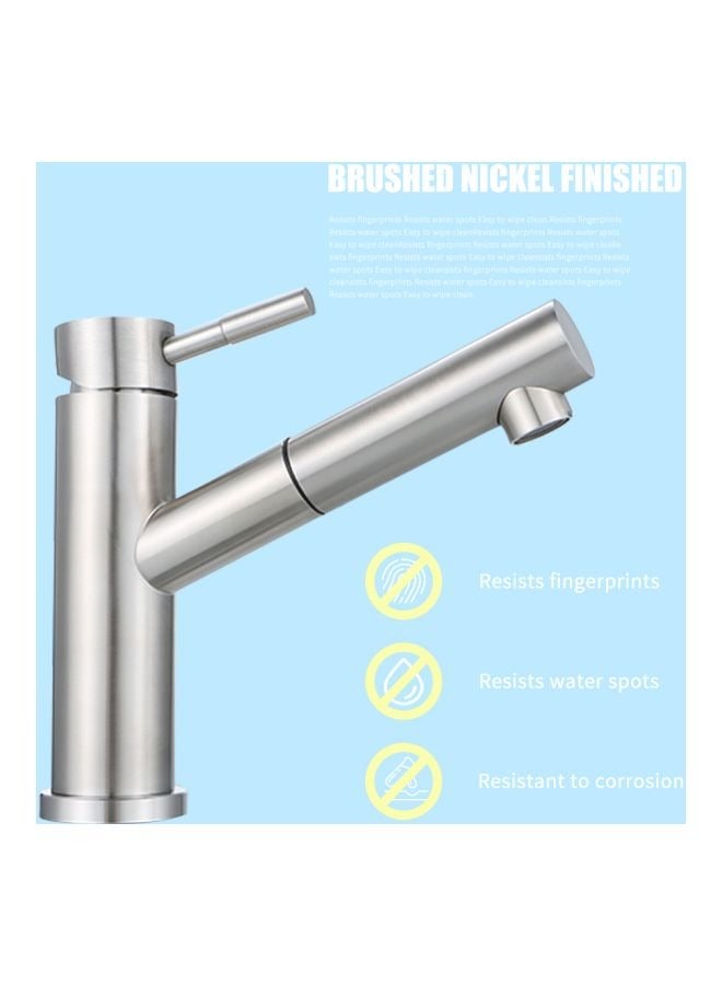 Loquat Single handle swivel pull-down kitchen faucet, pull-down kitchen faucet, kitchen faucet with 2 spray modes, stainless steel 360° swivel single handle faucet, pull-out faucet for kitchen sink, single hole basin faucet - Image 5