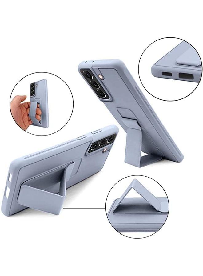 اس-توب جراب حماية من السيليكون والجلد الصناعي S Top مع حزام معصم معزز لهاتف Samsung Galaxy S20 Fe 5G باللون الرمادي - Image 4