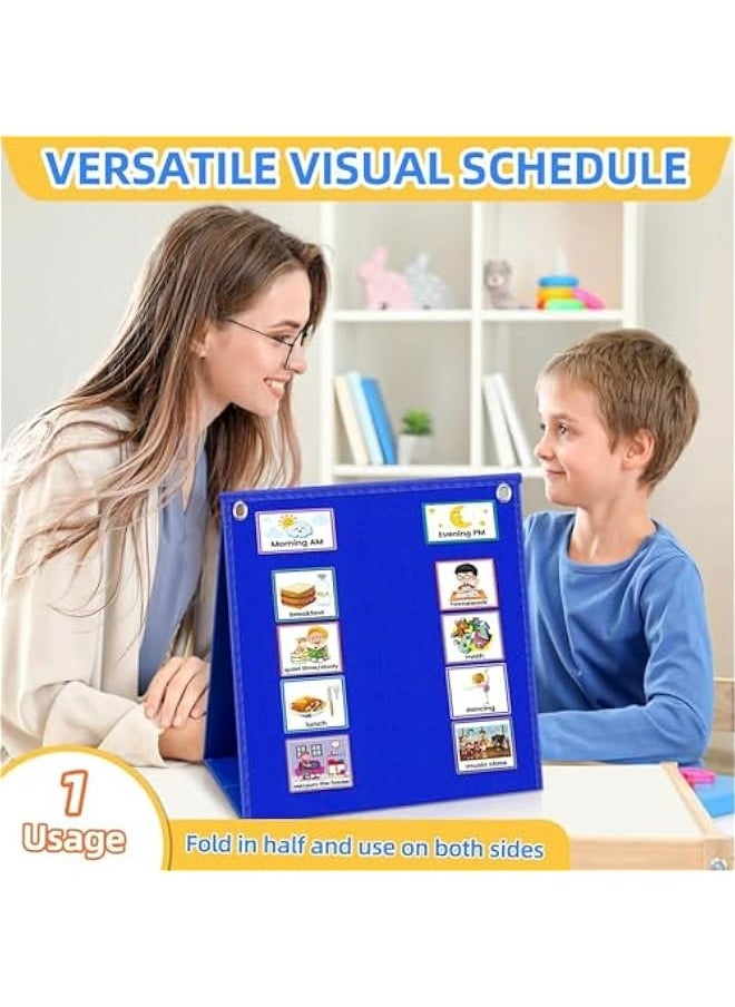 TRASSLE Visual Schedule for Kids with Autism Chore Chart for Kids, Daily Routine Chart with 96 Cards, Autism Learning Materials Toddler Planning Board Visual Schedule Pocket Chart  - Image 3