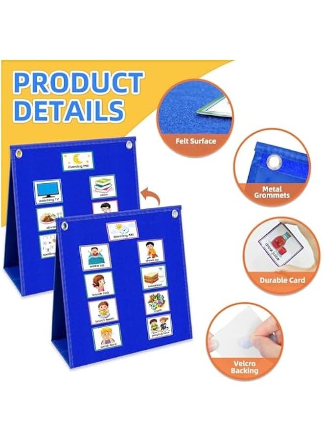 TRASSLE Visual Schedule for Kids with Autism Chore Chart for Kids, Daily Routine Chart with 96 Cards, Autism Learning Materials Toddler Planning Board Visual Schedule Pocket Chart  - Image 5