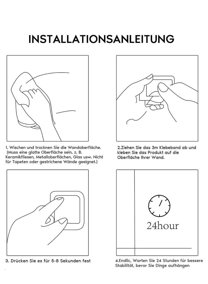 HaHaHai Bathroom Adhesive Toilet Paper Holder, Premium SUS 304 Stainless Steel Rustproof Wall Mounted Toilet Roll Holder Self Adhesive Command Strip Toilet Paper Roll Holder for Bathroom, Kitchen, Washroom, No Drilling (Black) - Image 5