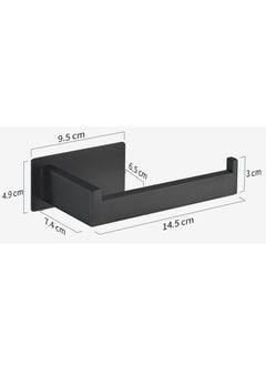 HaHaHai Adhesive Toilet Paper Holder - No Drilling Toilet Roll Holder for Bathroom, SUS 304 Stainless Steel(Black)  - Image 3