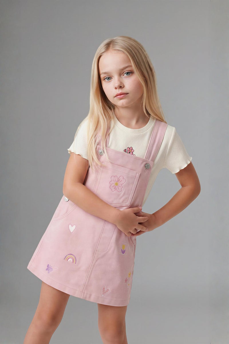 DeFacto Pink BabyGirl Baby Girl Regular Fit 100% Cotton Long Sleeve Woven Dress Casual - Image 1