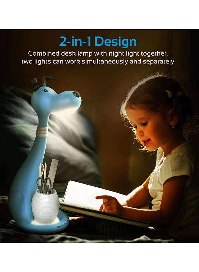 PROMATE Kids Night Light, Portable Pen-Holder Touch Sensitive LED Night Light with 3 Level Dimmable Reading Light, 3 Colour and Eye Safe Soothing Light for Studying, Reading, Table, Home Blue - Image 4