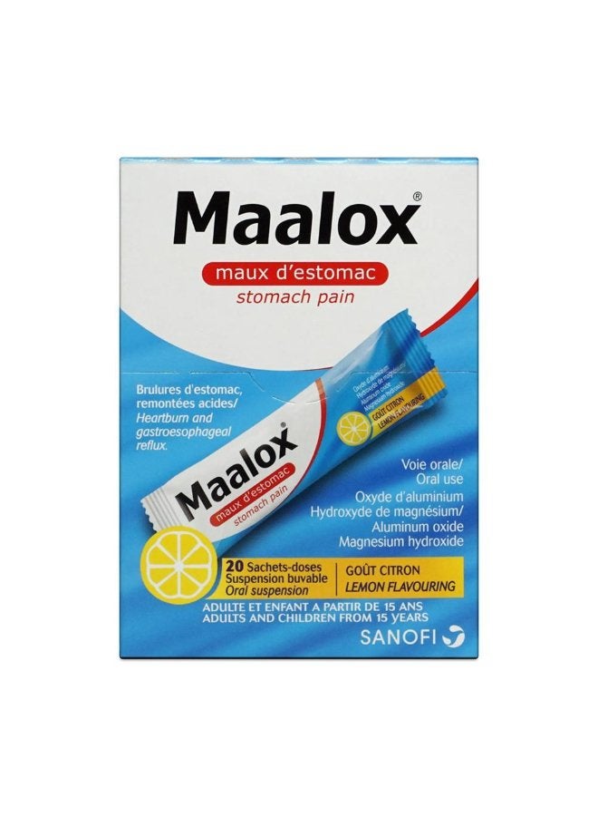 maalox plus Maalox Lemon Flavouring Sachets 20S - Image 1