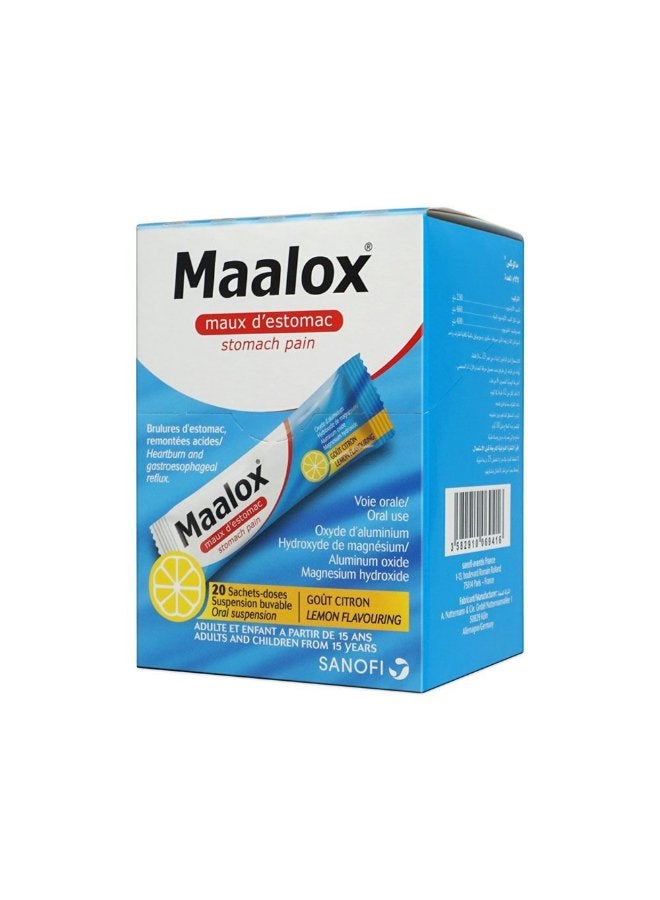 maalox plus Maalox Lemon Flavouring Sachets 20S - Image 2