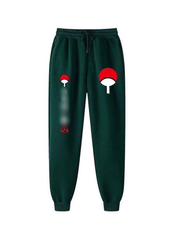 KUYING Anime Naruto Fashion Fleece Loose Legged Sports Pants  - Image 1