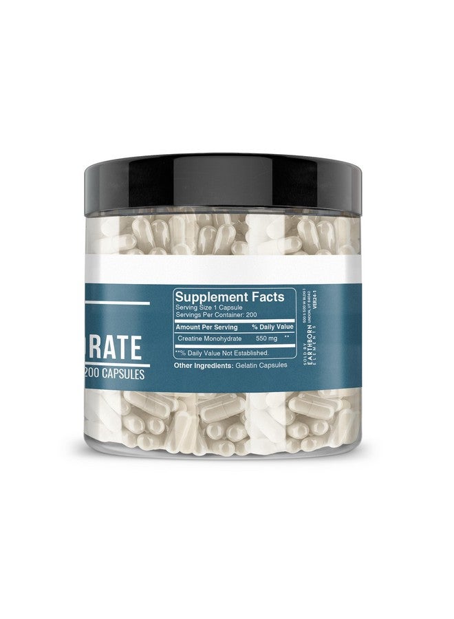 إيرثبورن إيليمنتس كبسولات كرياتين مونوهيدرات من Earthborn Elements، 200 كبسولة، نقية وغير مخففة، بدون إضافات - Image 2