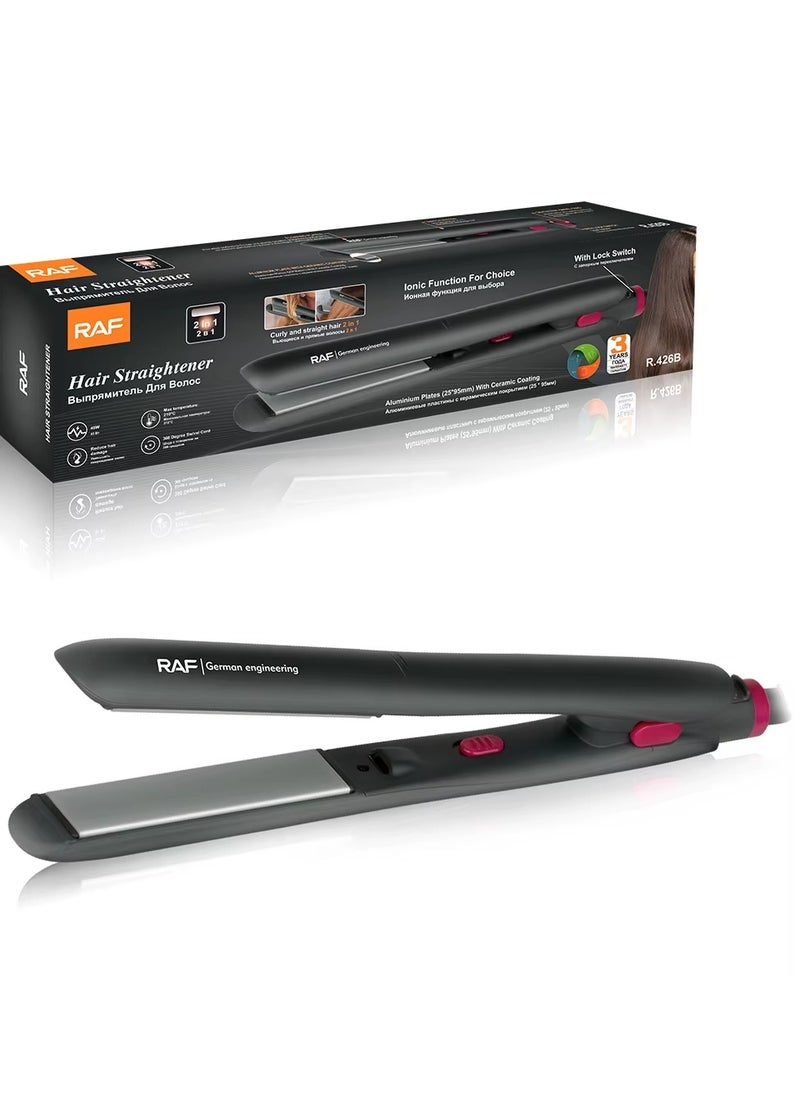 RAF 2-in-1 Hair Straightener and Curler – Professional Ceramic Flat Iron, Fast Heating, Anti-Frizz Styling Tool, Advanced German Technology for Smooth & Sleek Styling  - Image 1