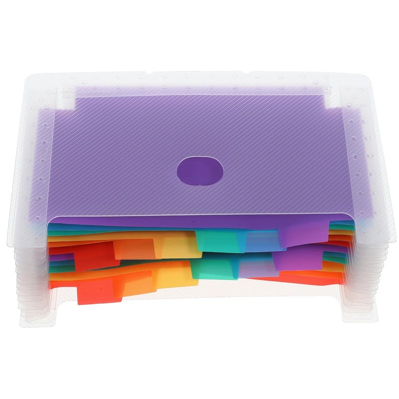 Large Capacity Accordion File Organizer Expanding Folder Transparent White with Colored Dividers - Image 2