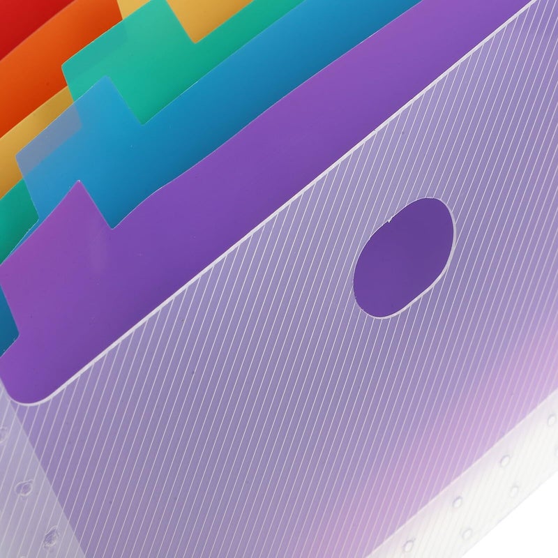 Large Capacity Accordion File Organizer Expanding Folder Transparent White with Colored Dividers - Image 5