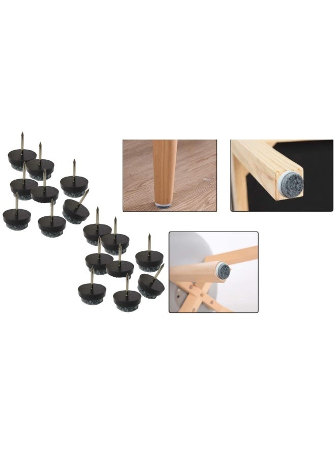 ROBUSTLINE Pack Of 8 Pieces  Stud Glide Nail Cotton Felt Head Brown 17Mm 60110 Floor Protectors 