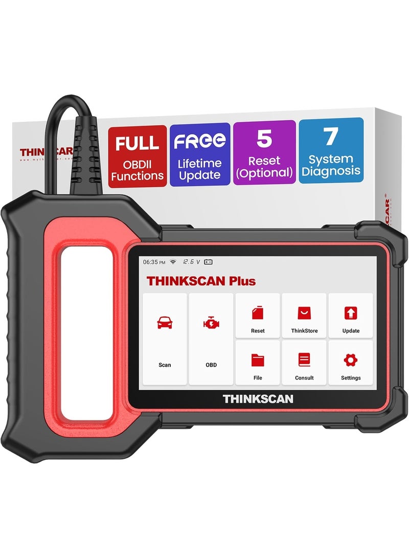 فكر في السيارة جهاز فحص THINKCAR OBD2، ThinkScan Plus S7: أداة فحص وتشخيص لأنظمة ABS وSRS وECM وTCM وBCM وAC وIC، مع 5 خيارات للخدمات الخاصة، وقارئ أكواد يغطي 94 علامة تجارية للسيارات، وFCA AutoAuth، والتحديث اللاسلكي - Image 1