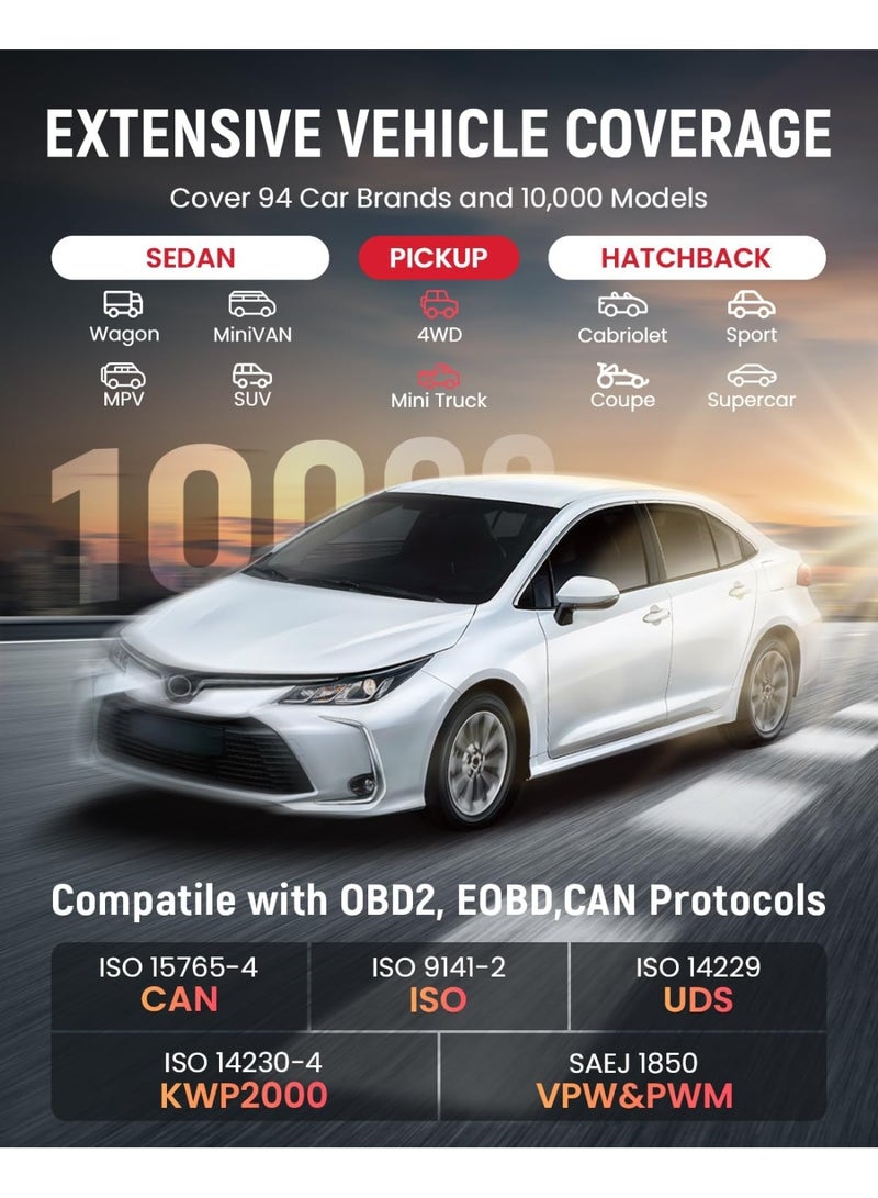 فكر في السيارة جهاز فحص THINKCAR OBD2، ThinkScan Plus S7: أداة فحص وتشخيص لأنظمة ABS وSRS وECM وTCM وBCM وAC وIC، مع 5 خيارات للخدمات الخاصة، وقارئ أكواد يغطي 94 علامة تجارية للسيارات، وFCA AutoAuth، والتحديث اللاسلكي - Image 4