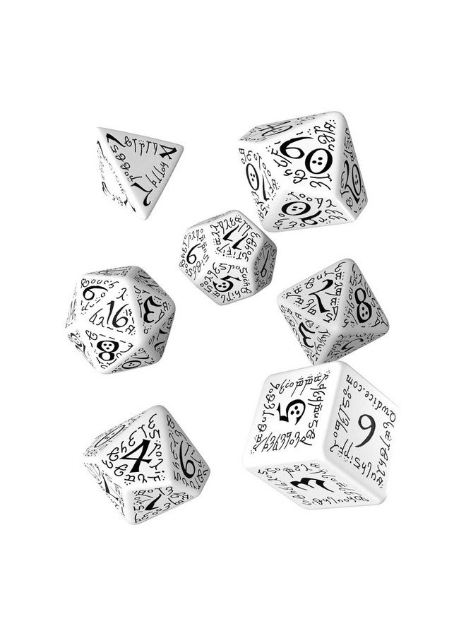 Q WORKSHOP Q-Workshop Elvish Dice White/Black (7) Board Game - Image 1