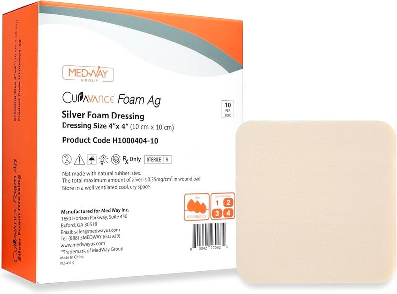 MedVance TM Foam Waterproof NonAdhesive Hydrophilic Foam Dressing 4X4 Pack of 10 - Image 1