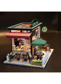 Flever Flever Dollhouse Miniature DIY House Kit Creative Room with Furniture for Romantic Valentine's Gift (Time Cafe)  - Image 5