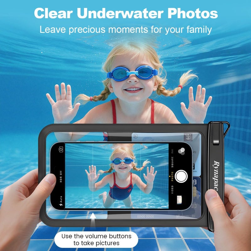 Rynapac [Up to 8.5"] Waterproof Phone Pouch Bag - 2 Pack IPX8 Waterproof Phone Case for iPhone 17 16 15 14 Pro Max Galaxy S26 S25 Ultra, Touchscreen & Underwater Photography, Beach Cruise Travel Essentials - Image 5