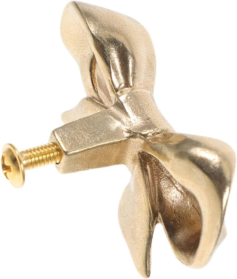 Brass Bow Shaped Cabinet Knob Vintage Dresser Drawer Pull Metal Bowknot Handle Decorative Hardware for Kitchen Cabinets and Dressers - Image 1