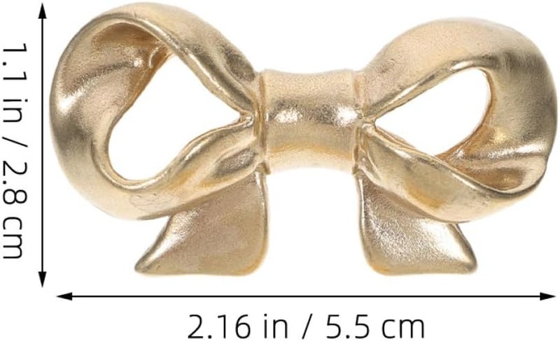 Brass Bow Shaped Cabinet Knob Vintage Dresser Drawer Pull Metal Bowknot Handle Decorative Hardware for Kitchen Cabinets and Dressers - Image 2